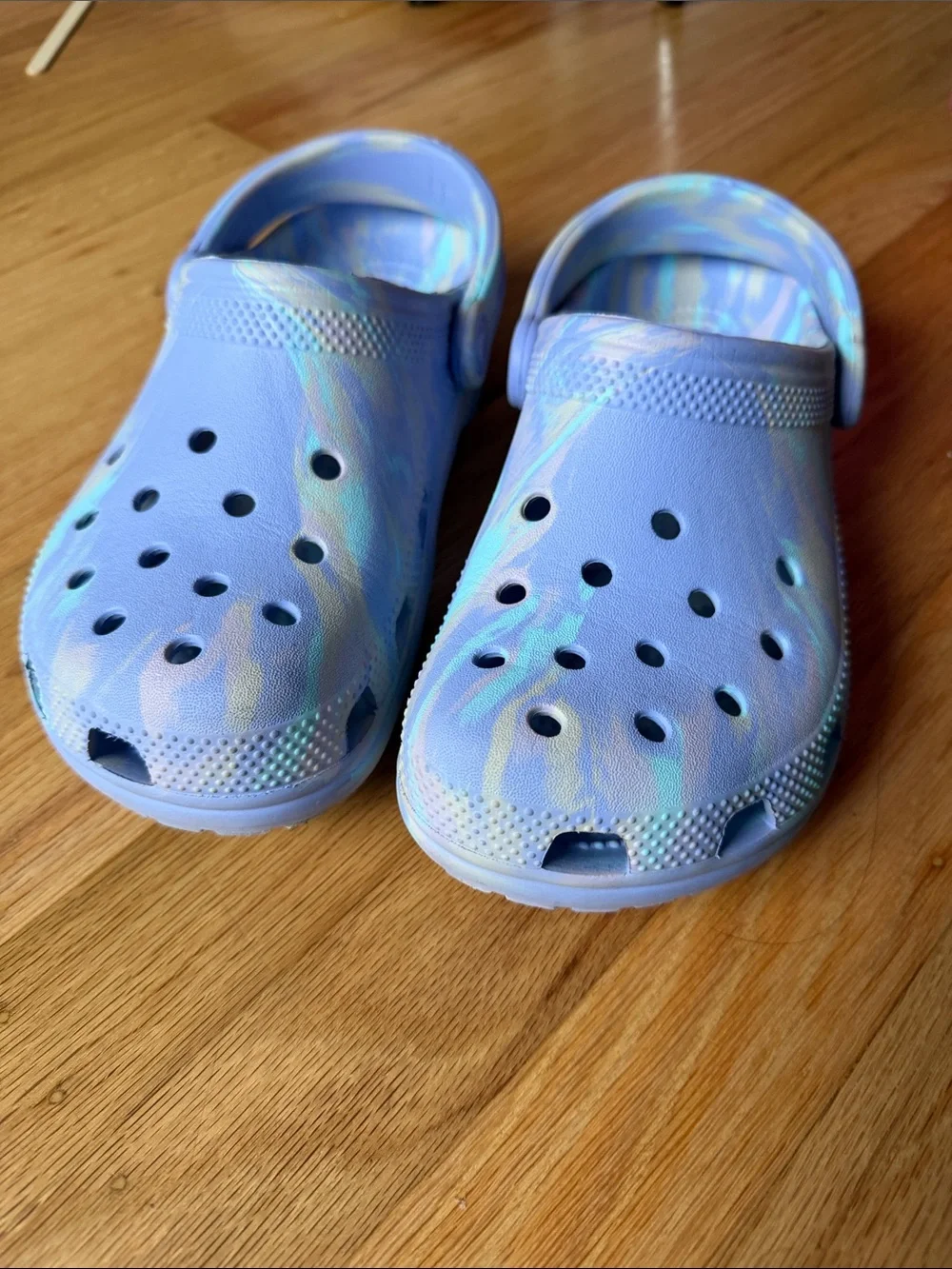 Kids Light purple Tie-Dye  Crocs Shoes